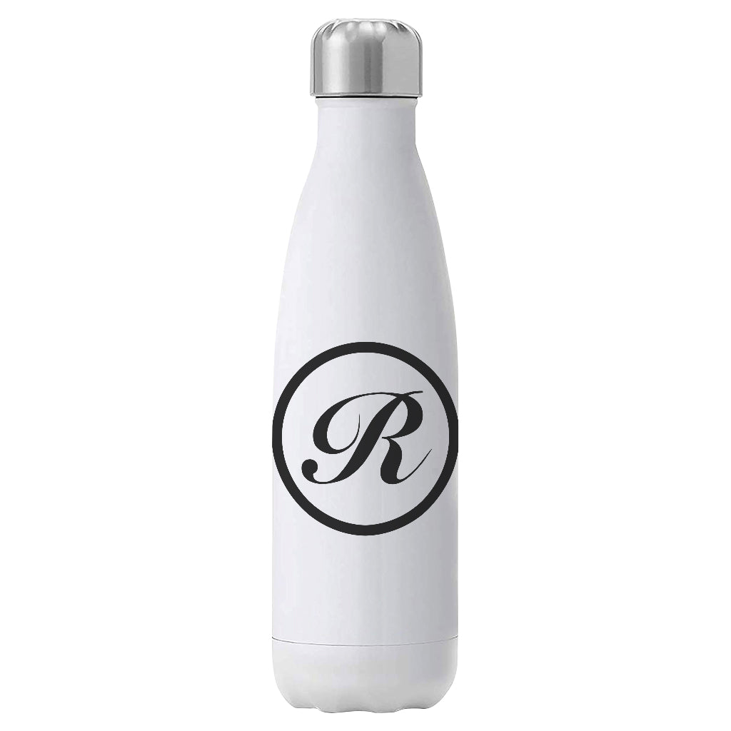 Black R Logo Insulated Stainless Steel Water Bottle-Renaissance DJ Shop